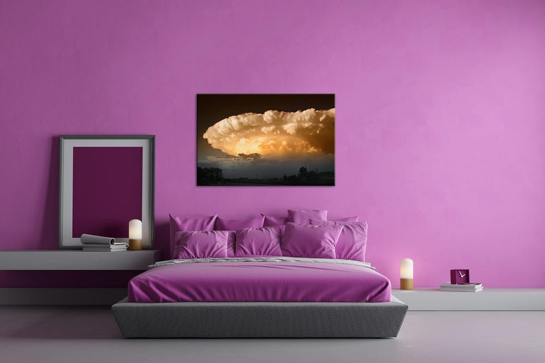 deyoli riesige Wolke Format: 80x60 als Leinwandbild, Motiv fertig gerahmt auf Echtholzrahmen, Hochwe