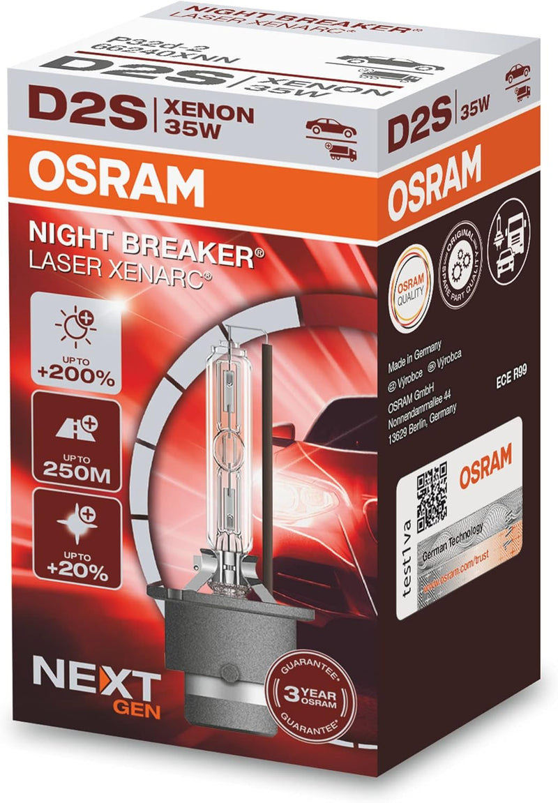 OSRAM XENARC NIGHT BREAKER LASER D2S Next Generation, +200 % mehr Helligkeit, HID Xenon-Scheinwerfer