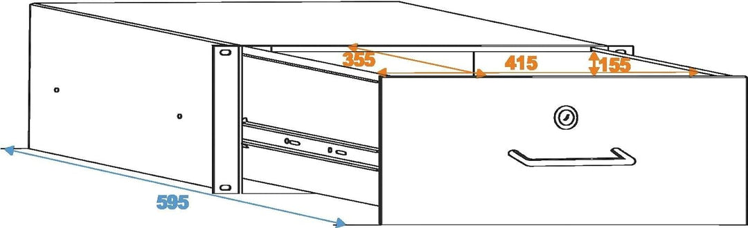 OMNITRONIC Rackschublade mit Schloss 4HE | Abschliessbare Schublade für 19" Racks