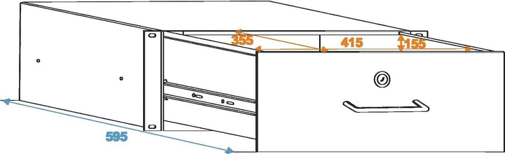 OMNITRONIC Rackschublade mit Schloss 4HE | Abschliessbare Schublade für 19" Racks