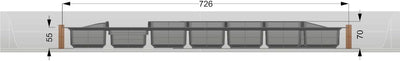 Generic Lana Solution Besteckeinsatz für 90er bis 120 er Schubladen, 473,5 mm x 710 mm, anthrazit An