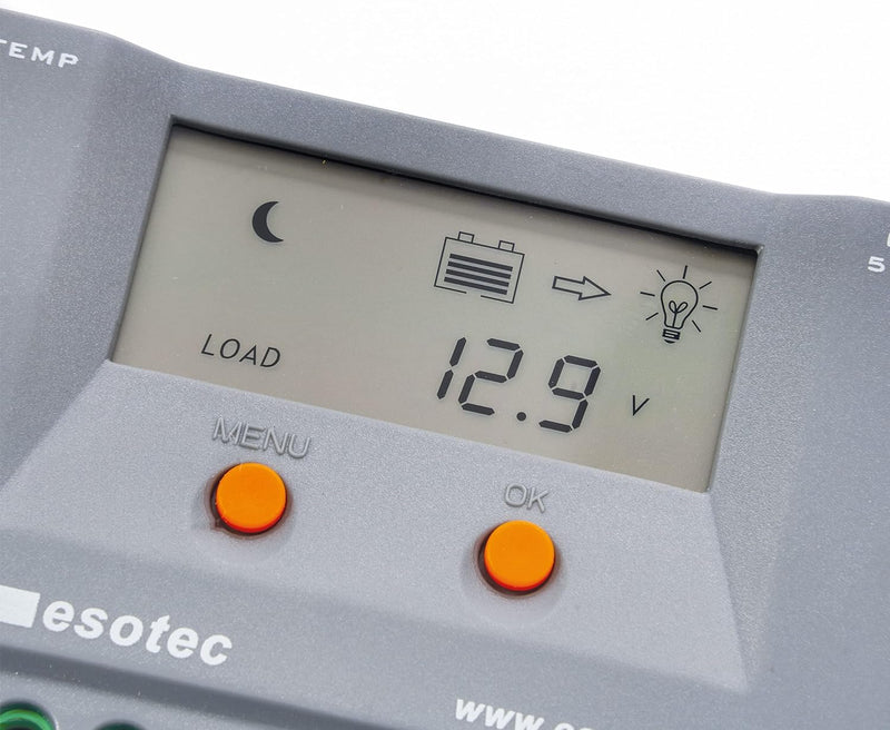 30A Solar Laderegler mit Display und USB für 12-24 V Solar Inselsysteme mit automatischer Erkennung,