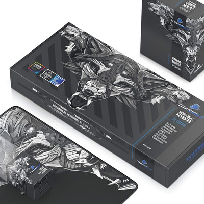Titanwolf Gaming Set - mechanische Tastatur ALUMAR MMO 10800dpi Gaming Maus Specialist XXL Mauspad -
