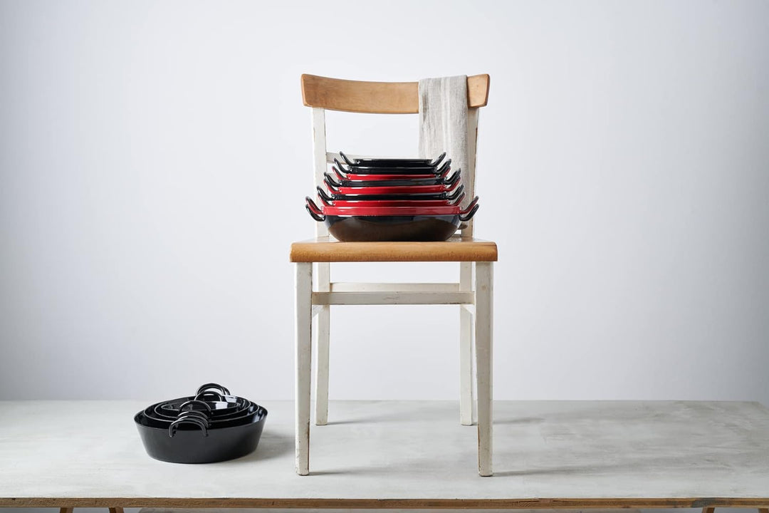 Riess, 0381-022, Schnitzelpfanne 20, CLASSIC EMAILLEPFANNEN, rund 20 cm, Emaille, Schwarz, Bodendurc