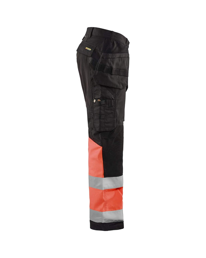 Blaklader 155818119955C148 High VIS Arbeitshose mit Stretch, Schwarz/Rot, Grösse C148
