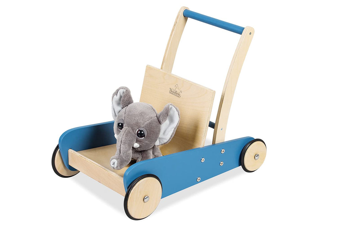 Lauflernwagen 'Mats' von Pinolino, sichere Laufhilfe mit Bremse, blau