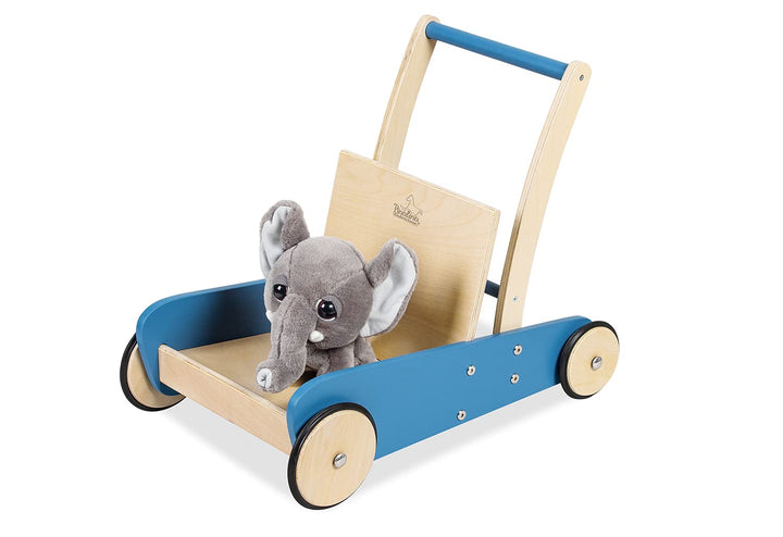 Lauflernwagen 'Mats' von Pinolino, sichere Laufhilfe mit Bremse, blau