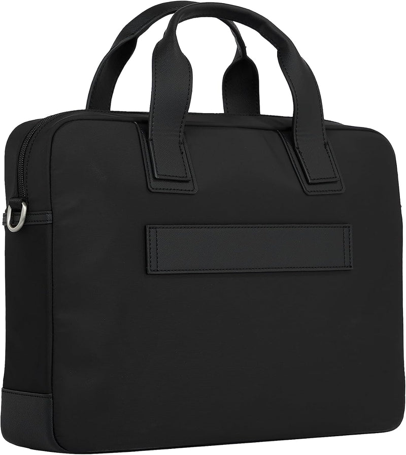 Tommy Hilfiger Herren Th Erhöhte Nylon Computertasche Schwarz, Schwarz