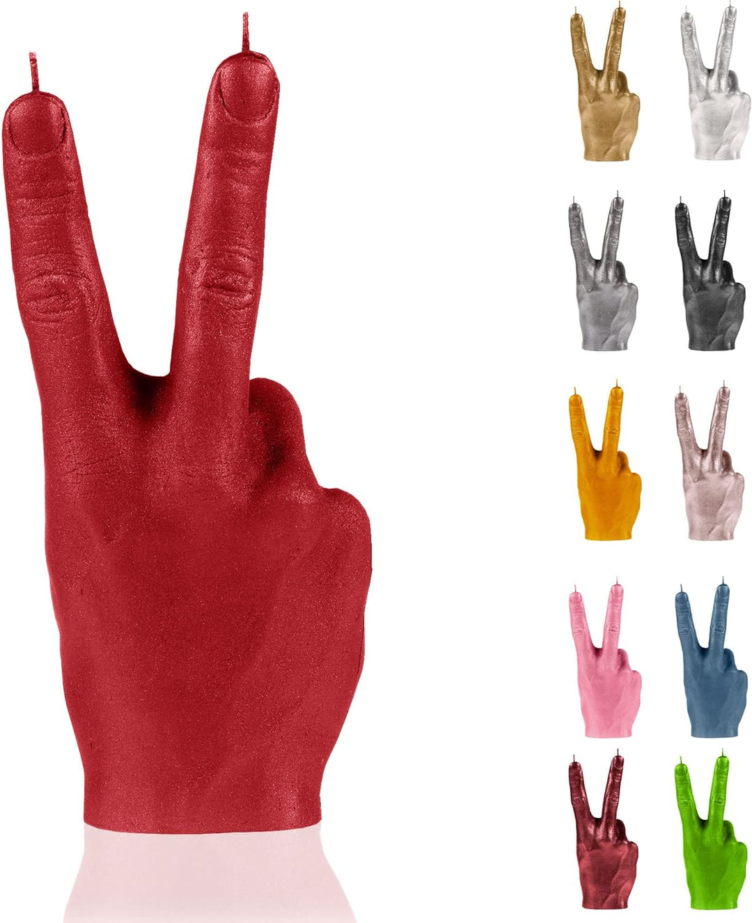 Candellana Hand PEACE Kerze - Hand Figur - Coole Deko - Gothic Deko - Grunge Deko Kerze - Heavy Meta
