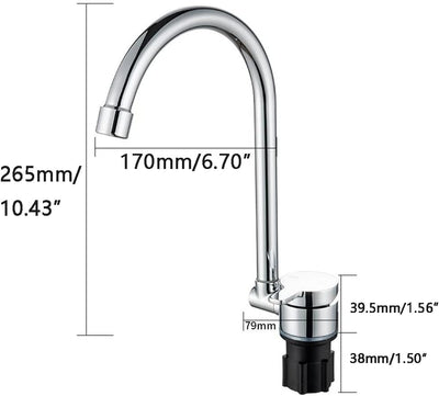 Riloer Faltbarer Wohnmobil-Wasserhahn, universell für Auto, Wohnwagen, Wohnmobil, 360 ° drehbar, Kal