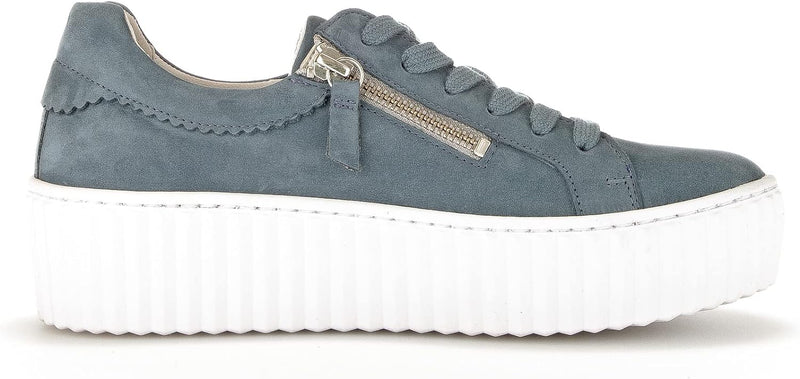 Gabor Damen Low-Top Sneaker, Frauen Halbschuhe,Wechselfussbett 36 EU Blau Jeans 16, 36 EU Blau Jeans