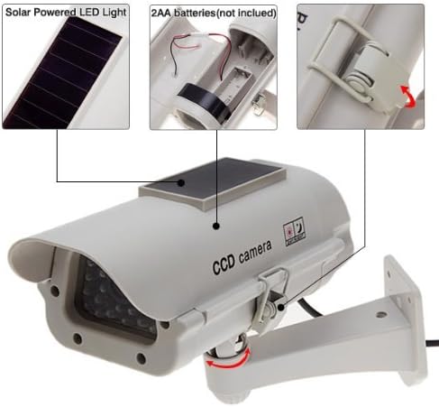 BW Überwachungskamera-Attrappe, Sicherheitsüberwachung für Zuhause oder das Geschäft, Solarstrom, In