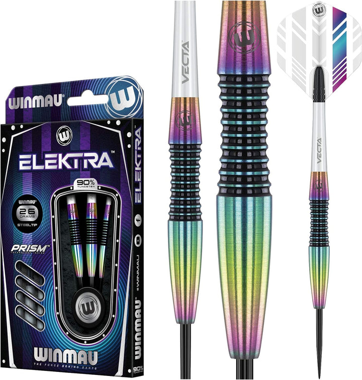 WINMAU Elektra Dartpfeile aus 90% Wolfram, mit Prismen-Flights und Vecta-Schäften (Schäfte), 22 g -