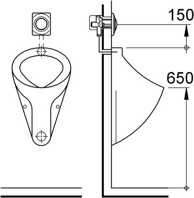 GROHE Surf - Abdeckplatte (116 x 144 mm, mit Druckknopfbetätigung, langlebig), alpinweiss, 37018SH0