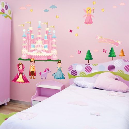 Wandkings Prinzessinnen Welt Wandsticker XL Set, 34 Aufkleber, Gesamtfläche 130 x 70 cm