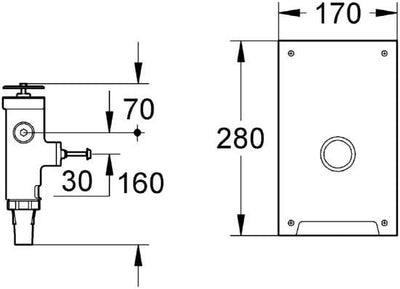 GROHE Druckspüler für WC (Wandeinbau, 6-9l einstellbar, ohne Spülrohr), chrom, 42902000