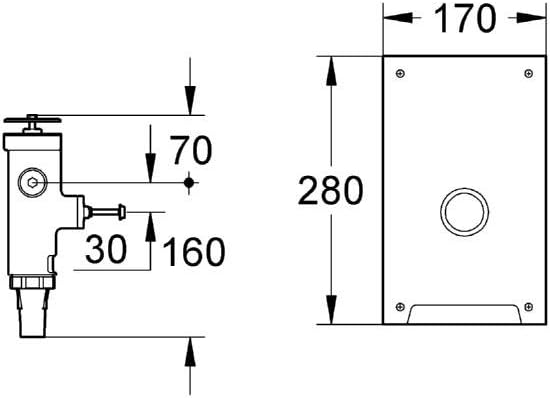 GROHE Druckspüler für WC (Wandeinbau, 6-9l einstellbar, ohne Spülrohr), chrom, 42902000