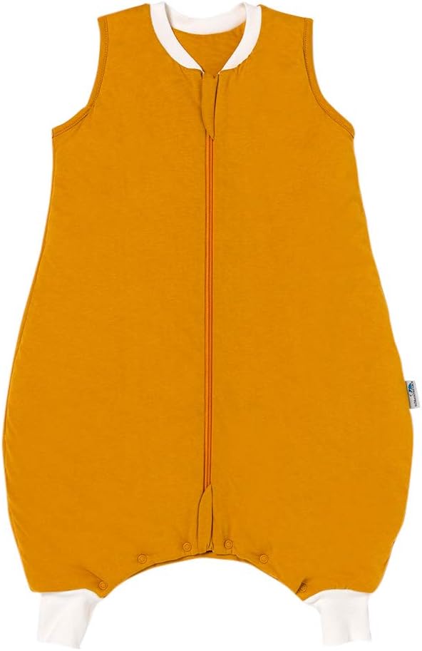 schlummersack Baby Schlafsack mit Füssen ganzjährig 2.5 Tog 80 cm Safran | Schlafsack mit Beinen für