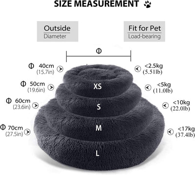 PETCUTE Katzenbett Gross Flauschige Hundebetten kleine Hund Katzenbetten runde gemütliches Haustierb