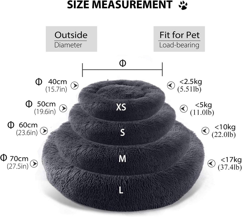 PETCUTE Katzenbett Gross Flauschige Hundebetten kleine Hund Katzenbetten runde gemütliches Haustierb