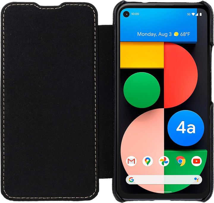 STILGUT Book Case kompatibel mit Google Pixel 4a 5G Hülle aus Leder zum Klappen, Klapphülle, Handyhü
