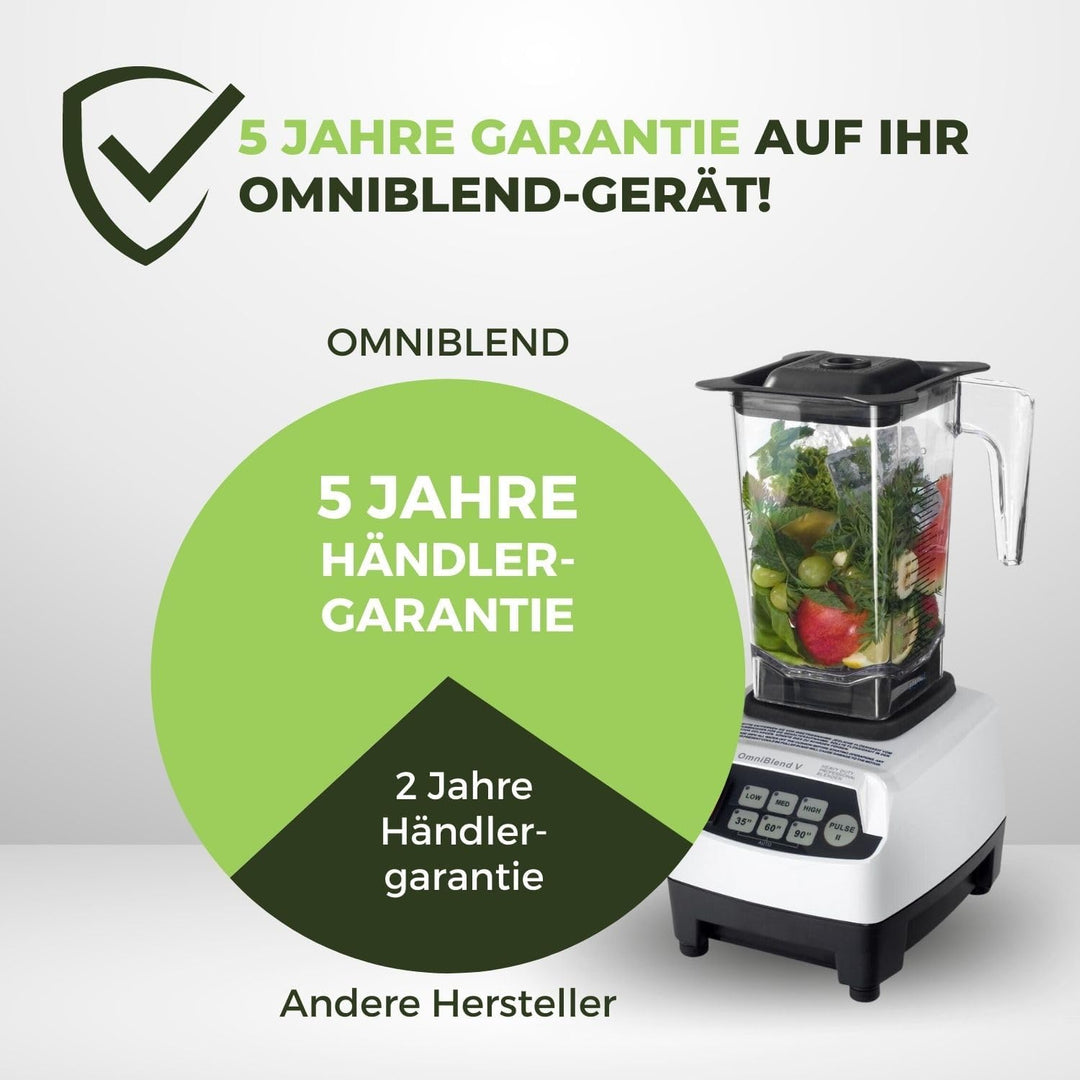 OmniBlend Smoothie Maker 1,5L in weiss I Smoothie Mixer inkl. BPA-freiem Behälter & 6-Klingen-System
