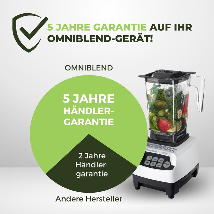 OmniBlend Smoothie Maker 1,5L in weiss I Smoothie Mixer inkl. BPA-freiem Behälter & 6-Klingen-System