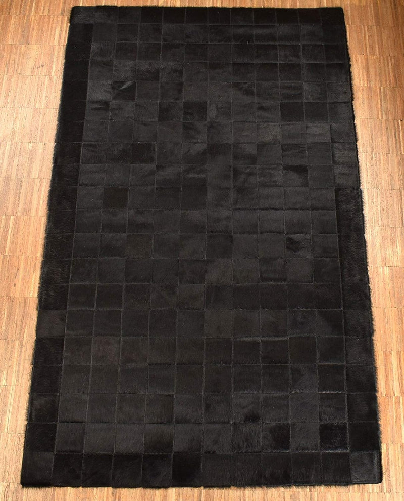 generisch KUHFELL Teppich SCHWARZ Natur Patchwork 100 x 200 cm Fell Teppich