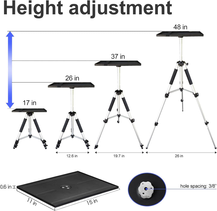 SKERELL Beamer Ständer Multifunktionaler Bodenständer für Projektor&Laptop&Kamera, Tragbarer Alumini