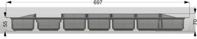 Lana Solution Besteckeinsatz für 80er Schublade, 473,5 mm x 697 mm, anthrazit Anthrazit 697 mm x 473