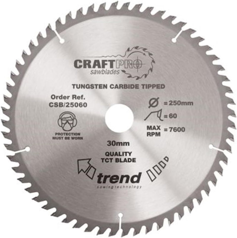 Trend CraftPro Sägeblatt, 350mm Durchmesser x 64 Zähne x 30mm, Hartmetallbestückt, CSB/35064