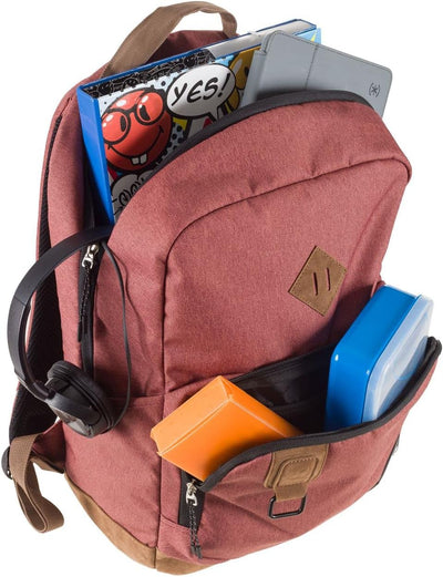 Walker 42154-038 - Rucksack Pure Eco Rostrot mit 2 Fächern, Laptop-Fach, Seitentaschen, Rücken-Polst