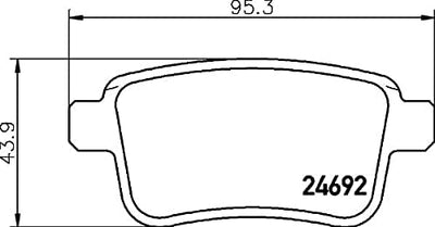 HELLA PAGID 8DB 355 020-641 Bremsbelagsatz - T2238 - Dicke/Stärke: 16mm - Bremssystem: TRW - nicht f