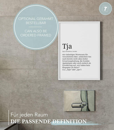 Papierschmiede® Definition: Tja, DIN A1 (59x84 cm), XXL Poster für Wohnzimmer, Schlafzimmer, Küche,