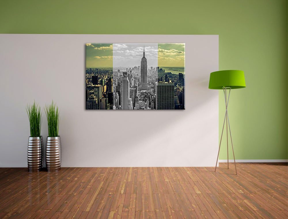 New Yorker Skyline mit Empire State Building schwarz/weiss Format: 100x70 auf Leinwand, XXL riesige