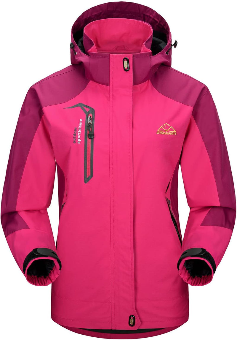 YSENTO Damen Outdoor Wanderjacke Wasserdicht Übergangsjacke Leicht Atmungsaktie Regenjacke Funktions