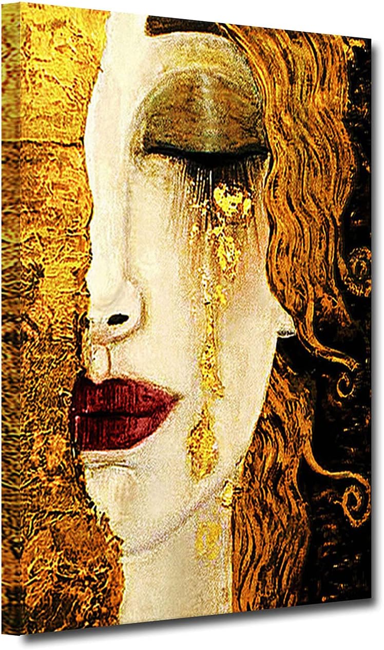 ZHONGYUTONG Gustav Klimt Träne Gemälde auf Leinwand Berühmter abstrakter Kunstdruck mit Rahmen Poste