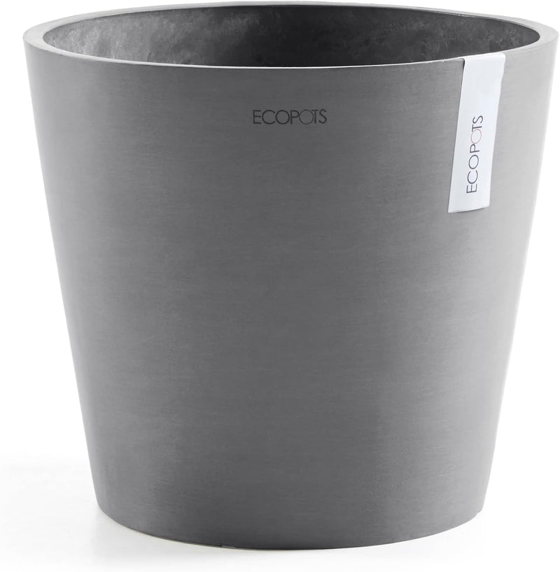 ECOPOTS Blumentopf Amsterdam Hell Grau - Durchmesser Ø 40 cm rund gross - Pflanzentopf aus Recycling