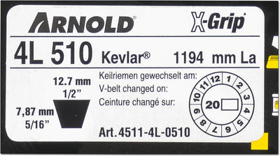 ARNOLD - X-Grip Keilriemen, Typ 4L510; 4511-4L-0510