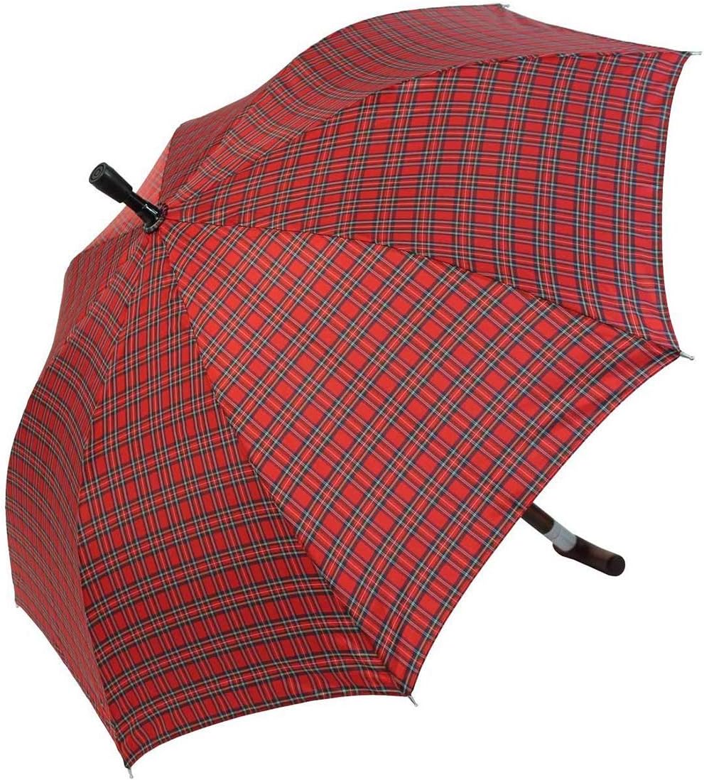 Stützschirm und Gehstock Safebrella Duo rot blau kariert 88/91 cm, 88/91 cm