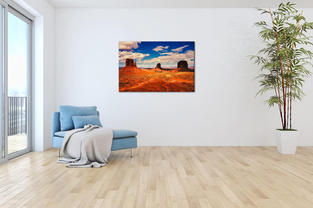 deyoli Monument Valley in Arizona Format: 80x60 als Leinwandbild, Motiv fertig gerahmt auf Echtholzr