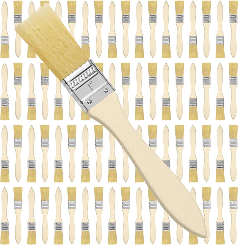 Kurtzy Pinselset (72 STK) - 2,54 cm Profi Malerpinsel mit Holzgriff, Pinsel Set für Farben, Lack, Be