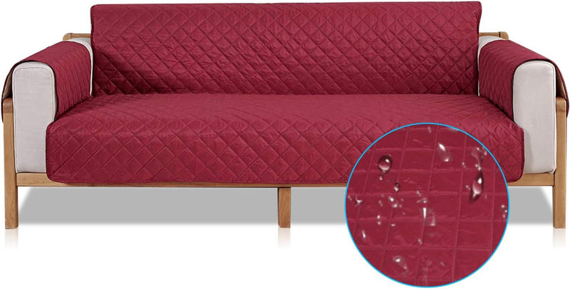 PETCUTE Sofabezug Sofaüberwurf Anti-Rutsch Sofa schonbezug wasserdichtes Sofabezüge 3 Sitzer Quilted