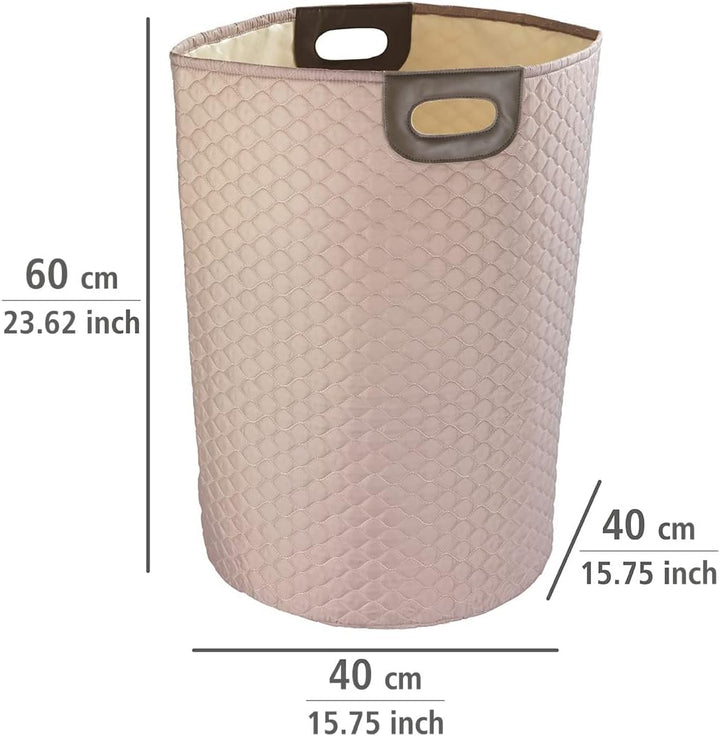 WENKO Wäschesammler Wabo Taupe - Wäschekorb Fassungsvermögen: 75 l, Polyester, 40 x 60 x 40 cm, Taup
