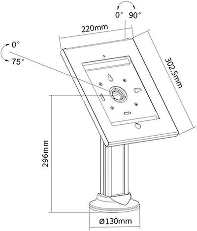 Maclean MC-677 Universal Tablet Tischhalterung mit Sicherheitsgehäuse Kompatibel mit iPad 2/3/4/ Air