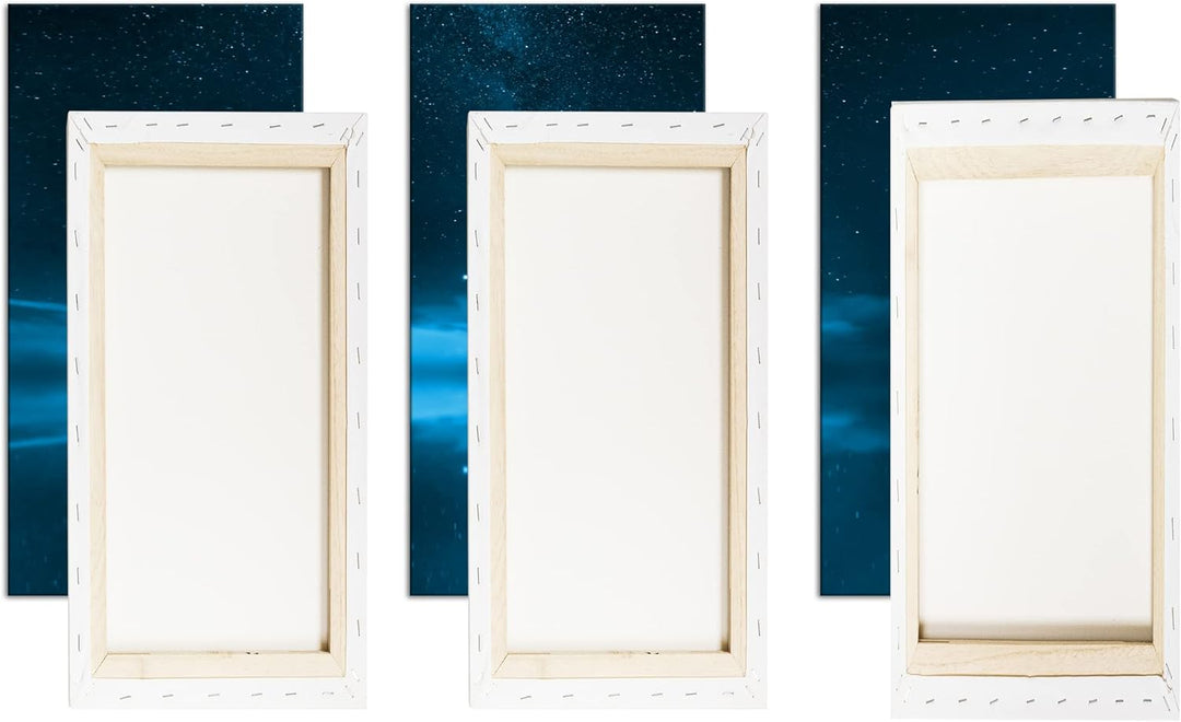 deyoli Sternenhimmel auf See Format: 120x80 3Teilig Effekt: Monocrome Blau als Leinwand, Motiv ferti