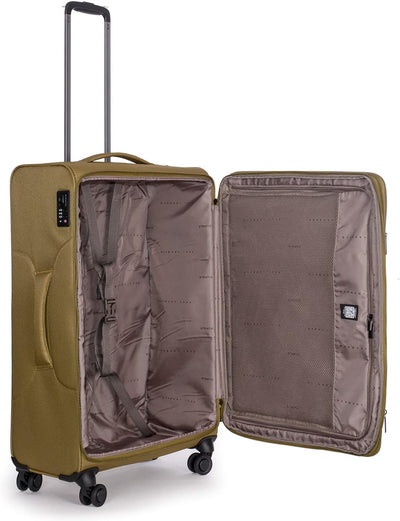 Stratic Light + Koffer Weichschale Reisekoffer Trolley Rollkoffer gross, TSA Kofferschloss, 4 Rollen