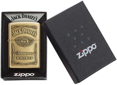 Zippo Jack Daniel 's Label Regular Feuerzeug High Polish Brass, High Polish Brass