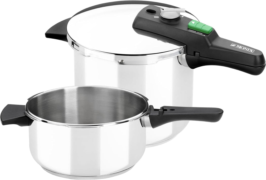 Monix Quick Schnellkochtopf-Set, rostfreier edelstahl, 4 und 6 Liter