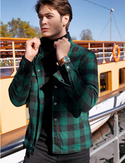 COOFANDY Herren Hemd Flanellhemd Kariert Gefüttert Holzfällerhemd Langarm Casual Button Down Winter